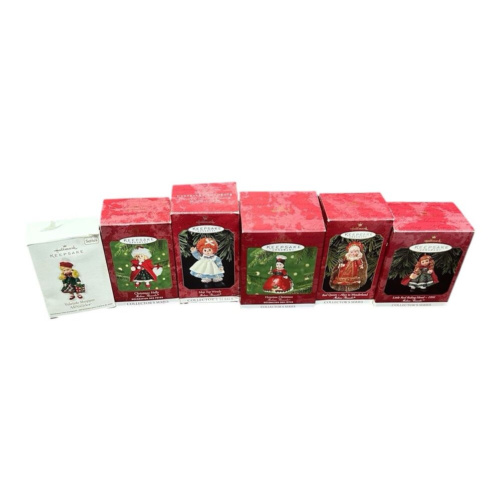 Hallmark Keepsake Christmas Ornaments "Madame Alexander" Lot of 6 See Pictures!